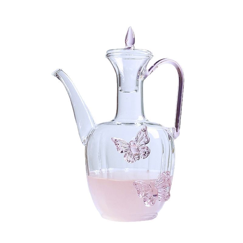 Butterfly လက်ဖက်ရည် Goblet အနီရောင်စပျစ်ရည်ကို Borosilizate Glass