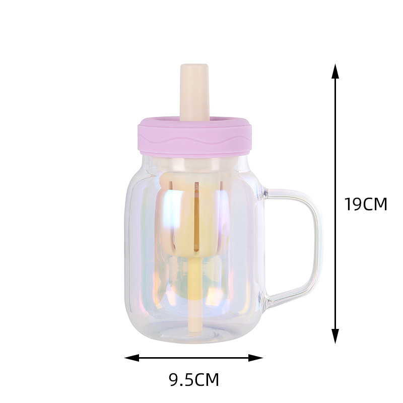 Dopamine High-Borosilicate Glass Tumbler ကောက်ရိုး