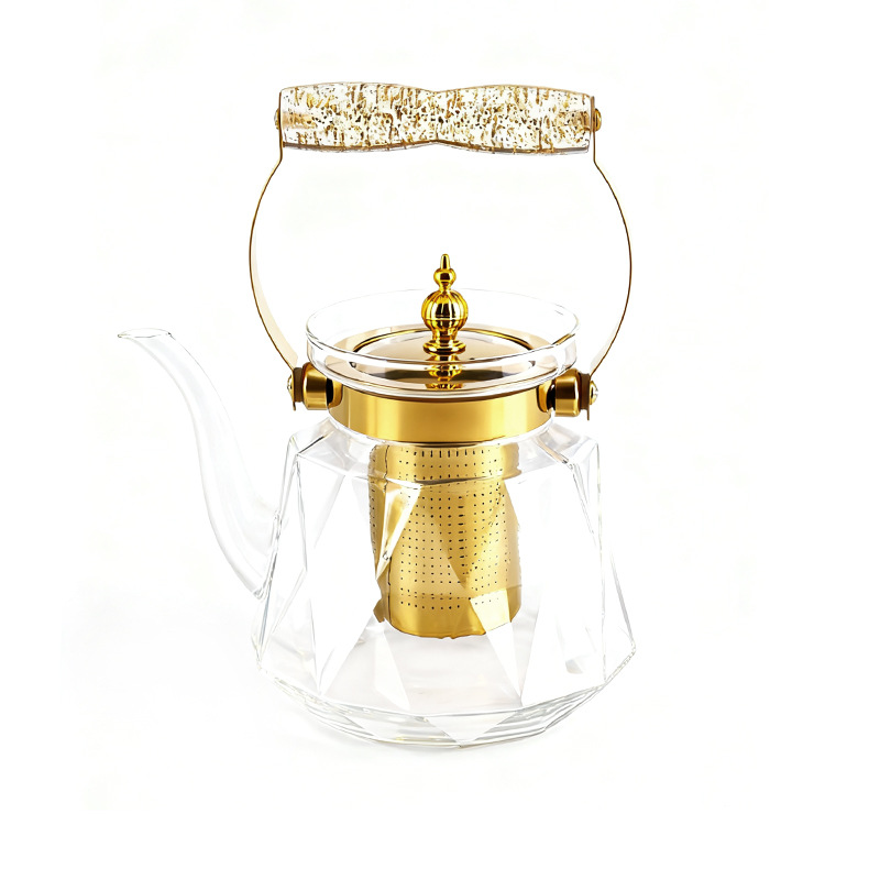 အိမ်သုံး borosilicate မြင့်မားသောဖန်ဇကာလက်ဖက်ရည်အိုး
